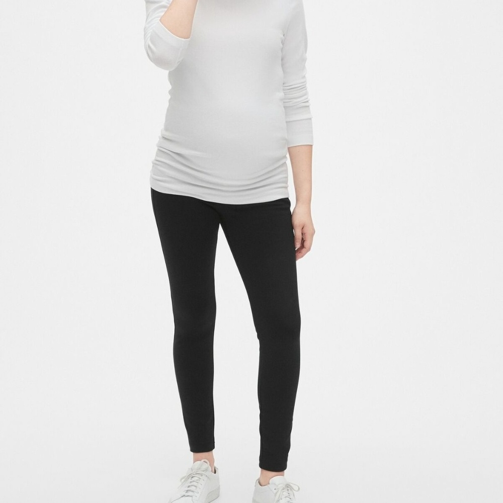 Gap Maternity Full Panel Ponte Black Leggings Pant